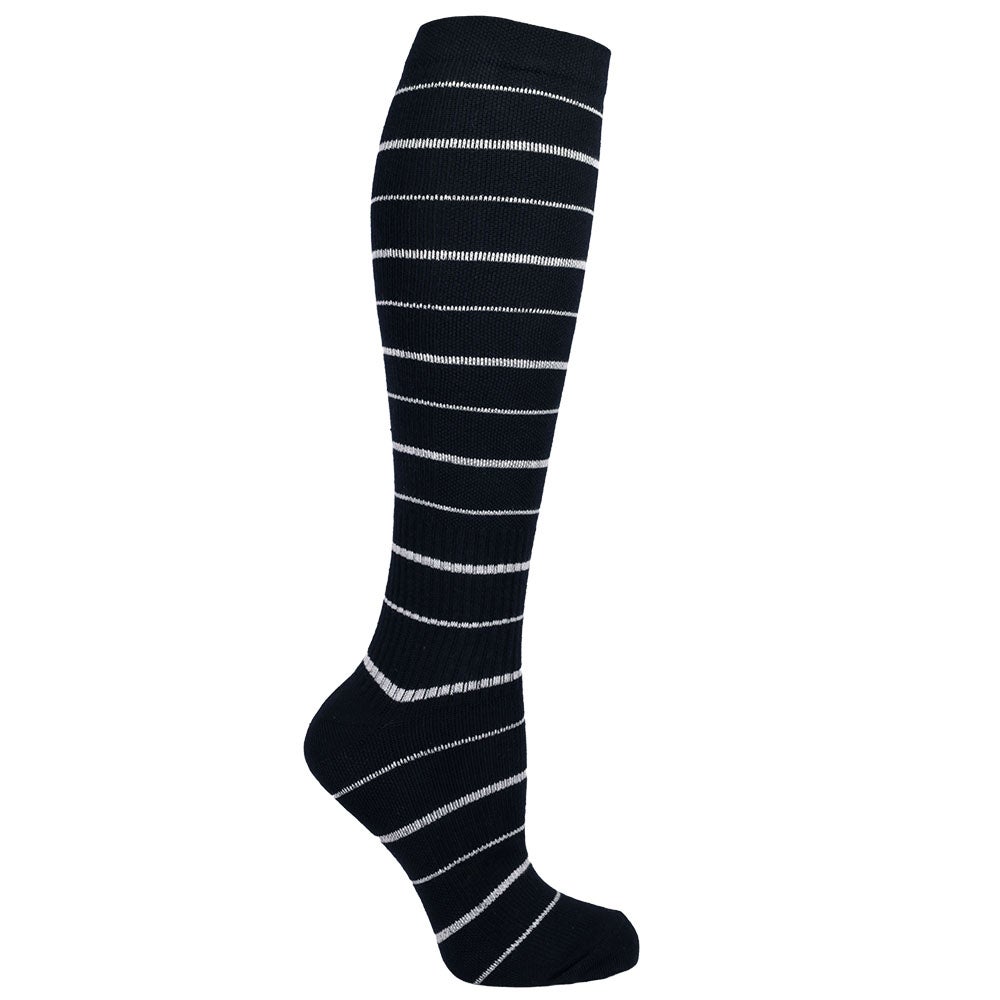 Stödstrumpor mönstrade, marinblå 36/40