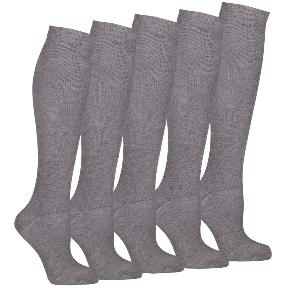 Stödstrumpor enfärgade, 5-pack ljusgrå 36/40