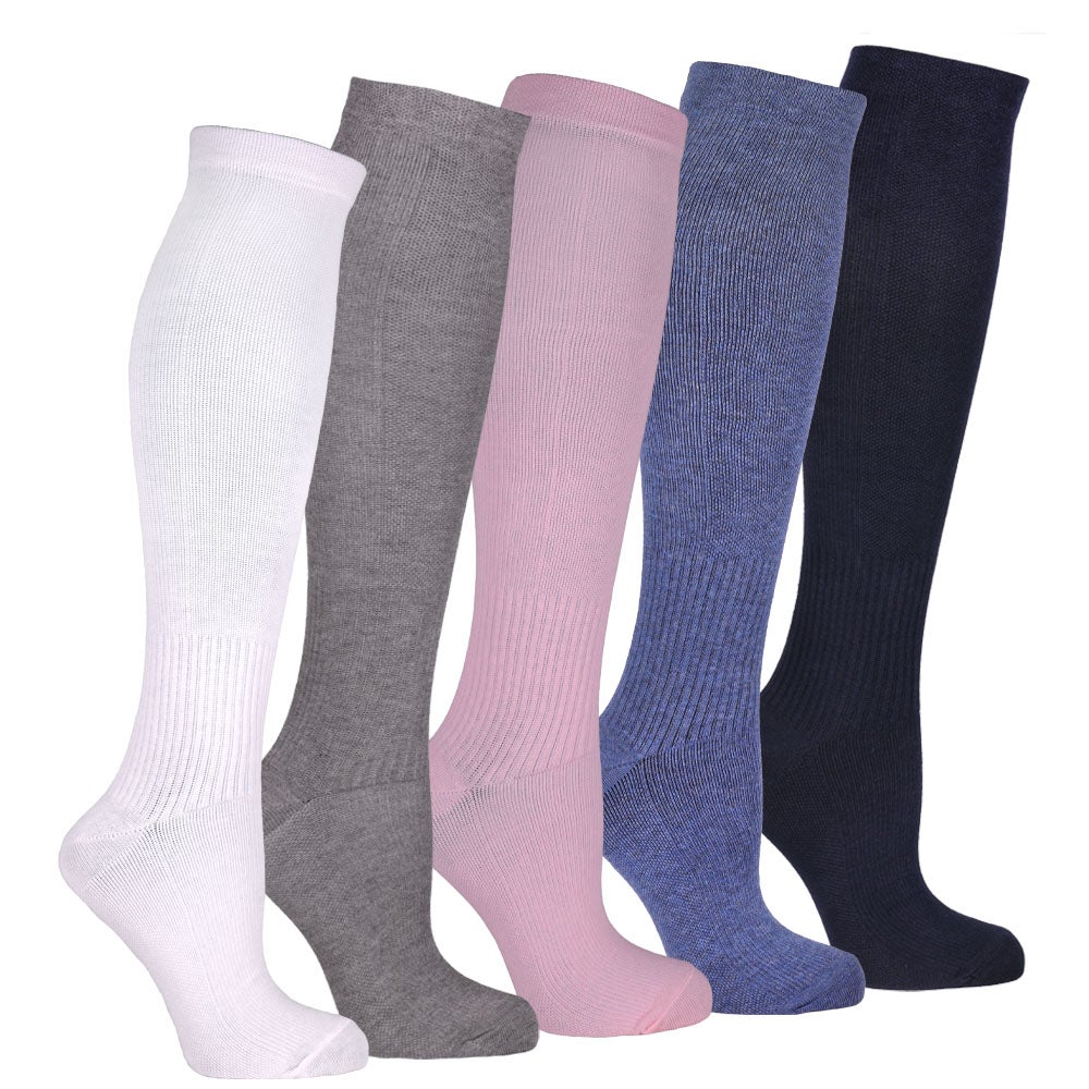 Stödstrumpor enfärgade, 5-pack flerfärgad 36/40