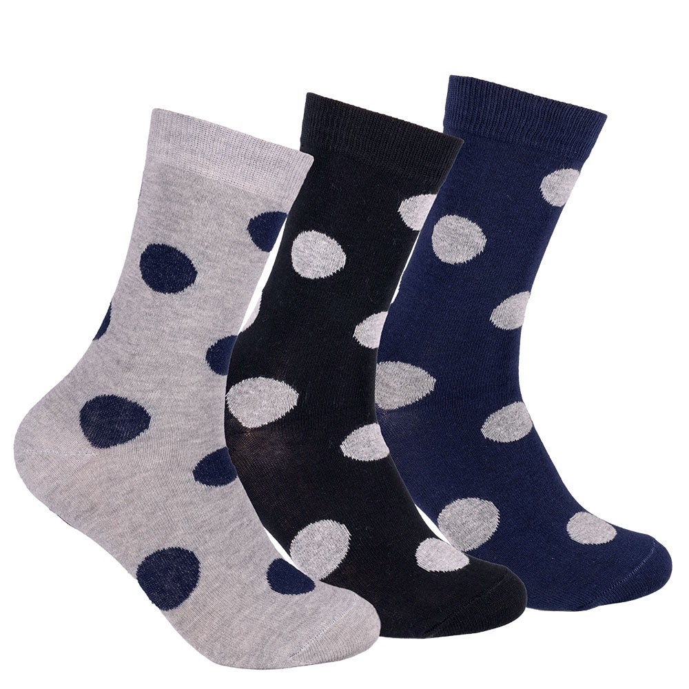 Bomullsstrumpa dam 3-pack Isolde grå/marin/grå 36/40