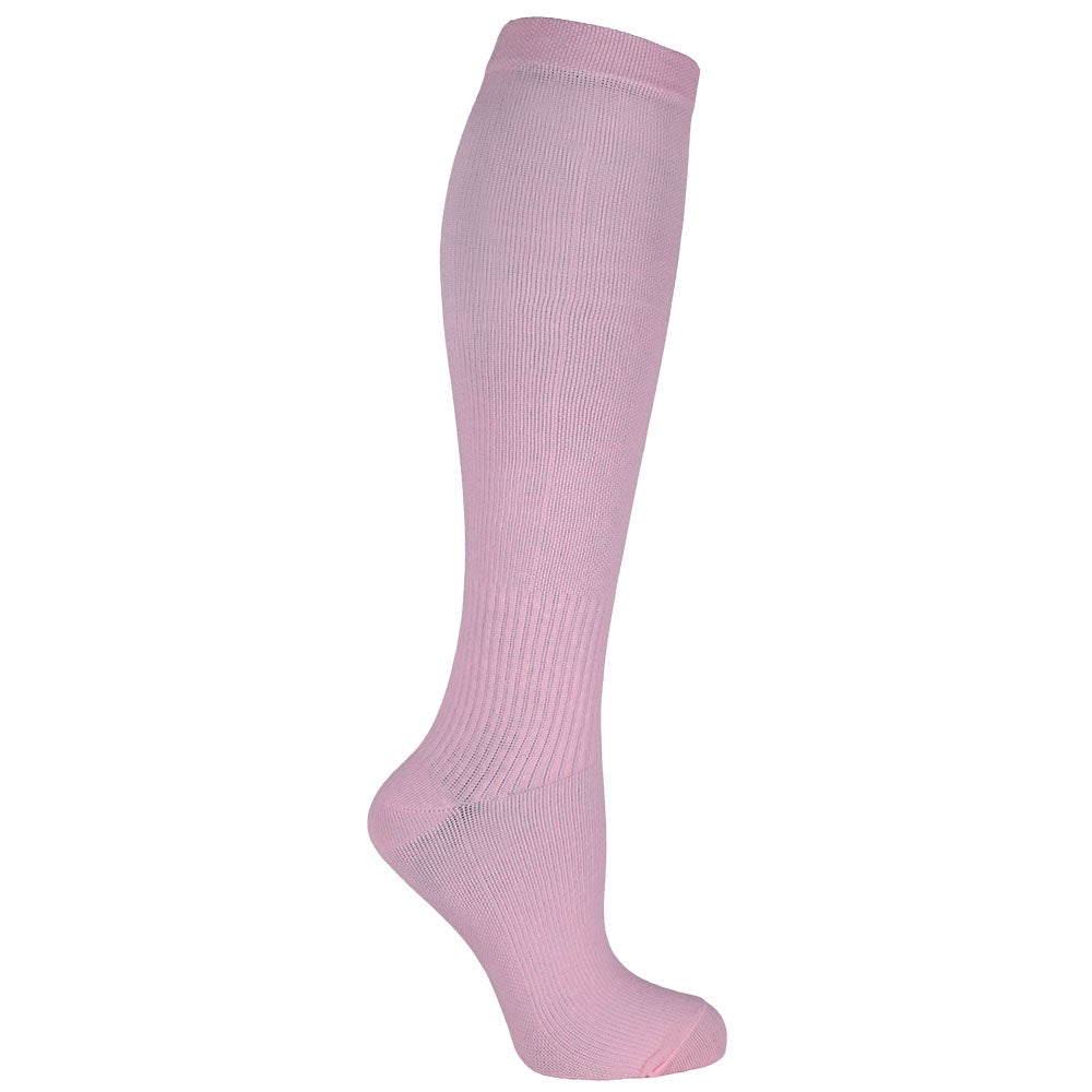 Stödstrumpor enfärgade, ljusrosa 36/40