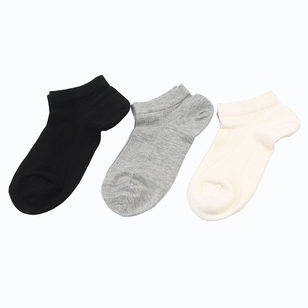 Bomullsstrumpa dam sneaker 3-pack Vit/grå/svart 36/40