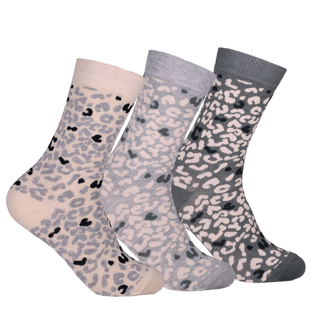 Bomullsstrumpa dam 3-pack Wilda grå/beige/grå 36/40