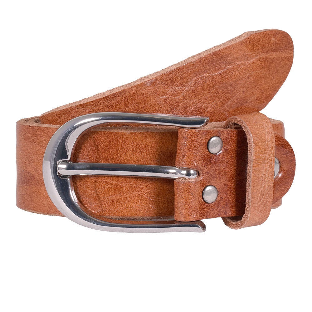 Läderbälte dam 32 mm ljusbrun 80