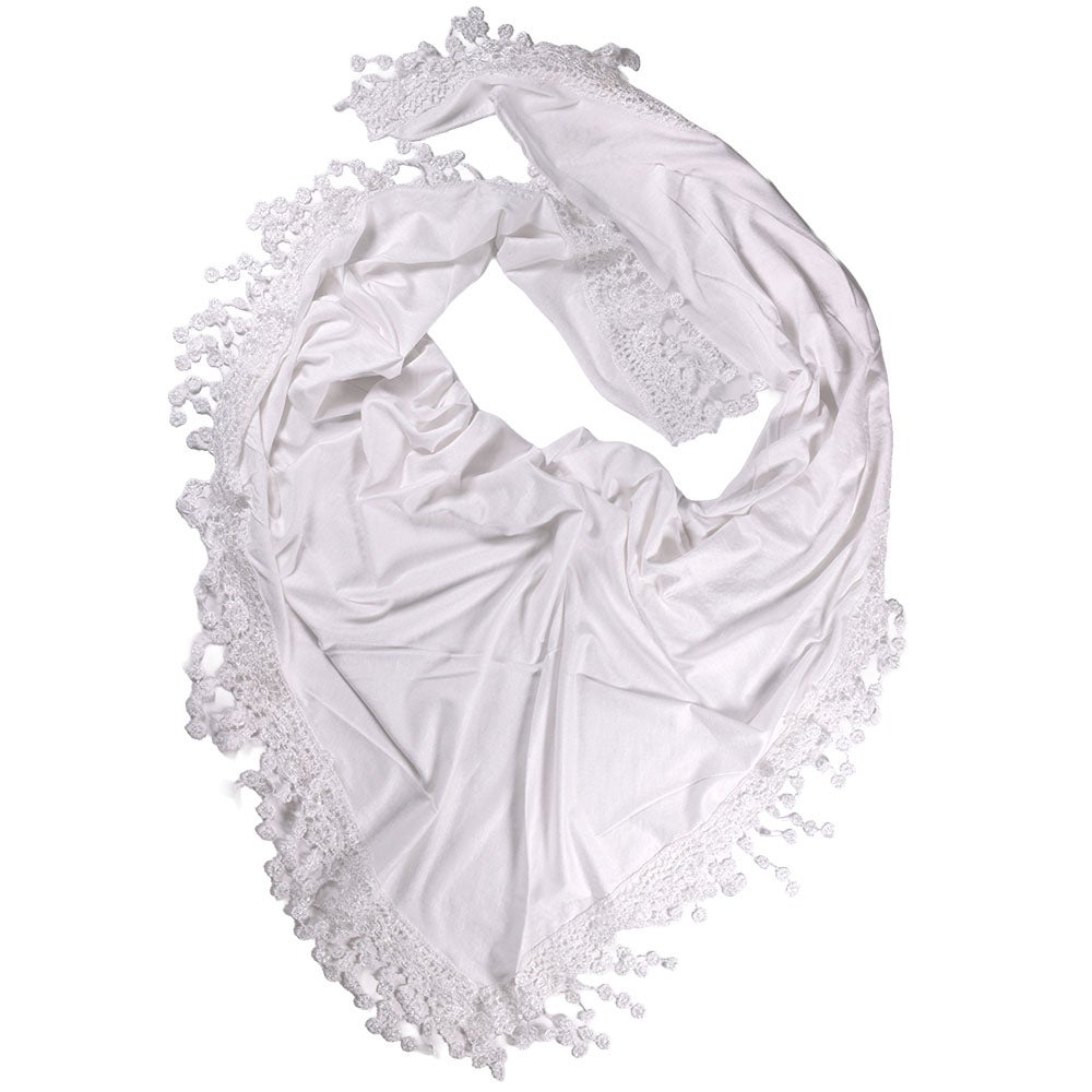 Trekantsscarf Spira vit