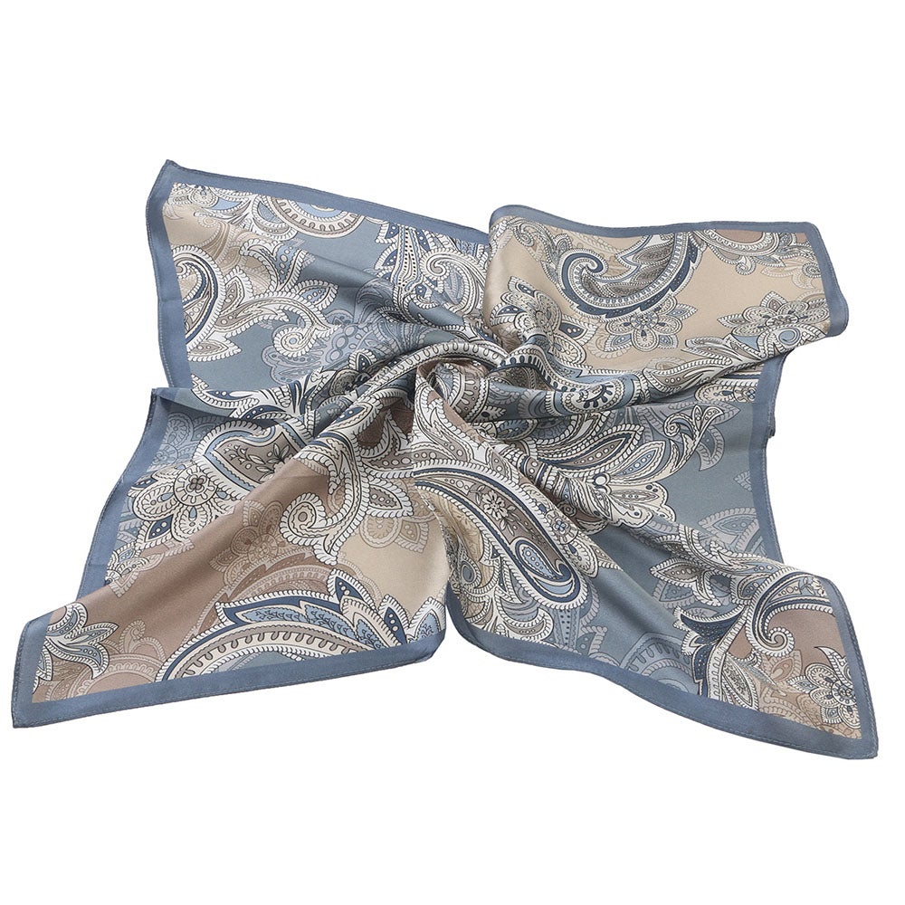 Scarf Vera silke jeansblå 